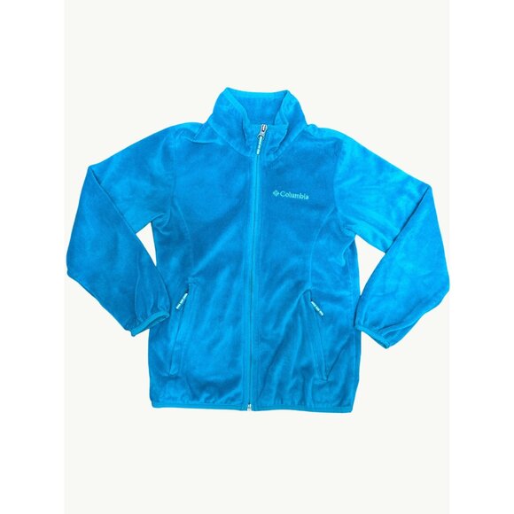 Columbia Juniors Womens Fleece Jacket Size S Full Zip Turquoise - Picture 9 of 9